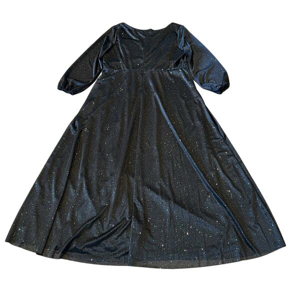 NWT Ever Pretty Women's Sexy V Neck Shiny Evening Dress Black Size 22 - Picture 4 of 10